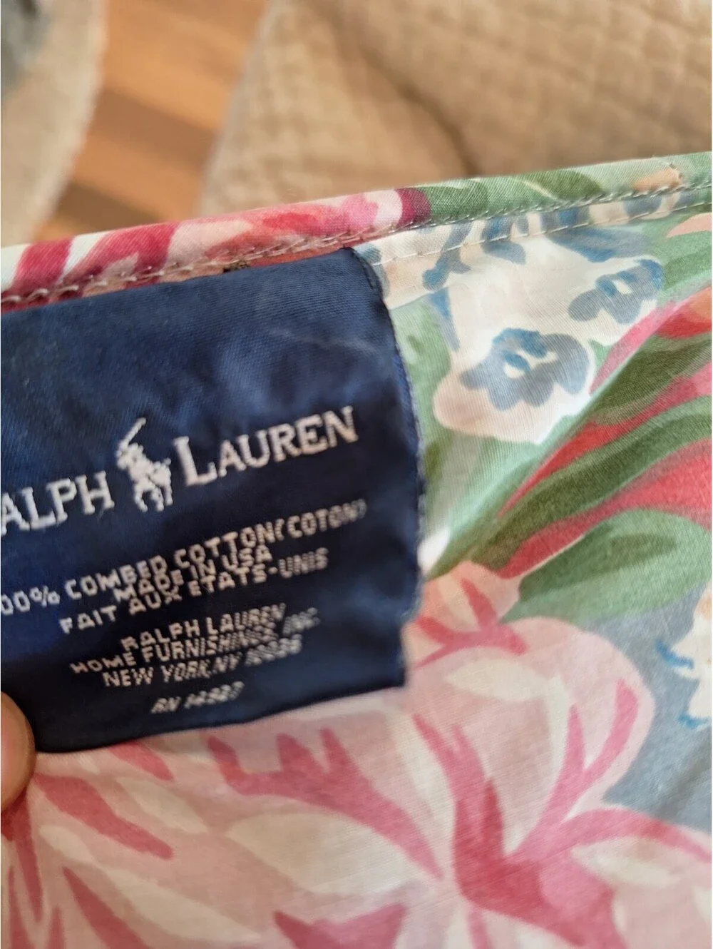 VTG Ralph Lauren MELISSA Comforter, 2 Shams. Floral/White, KING, Cottage, Farm.